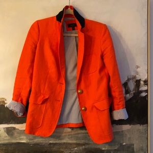 Stunning and stylish burnt Orange j crew linen blazer. Size 4